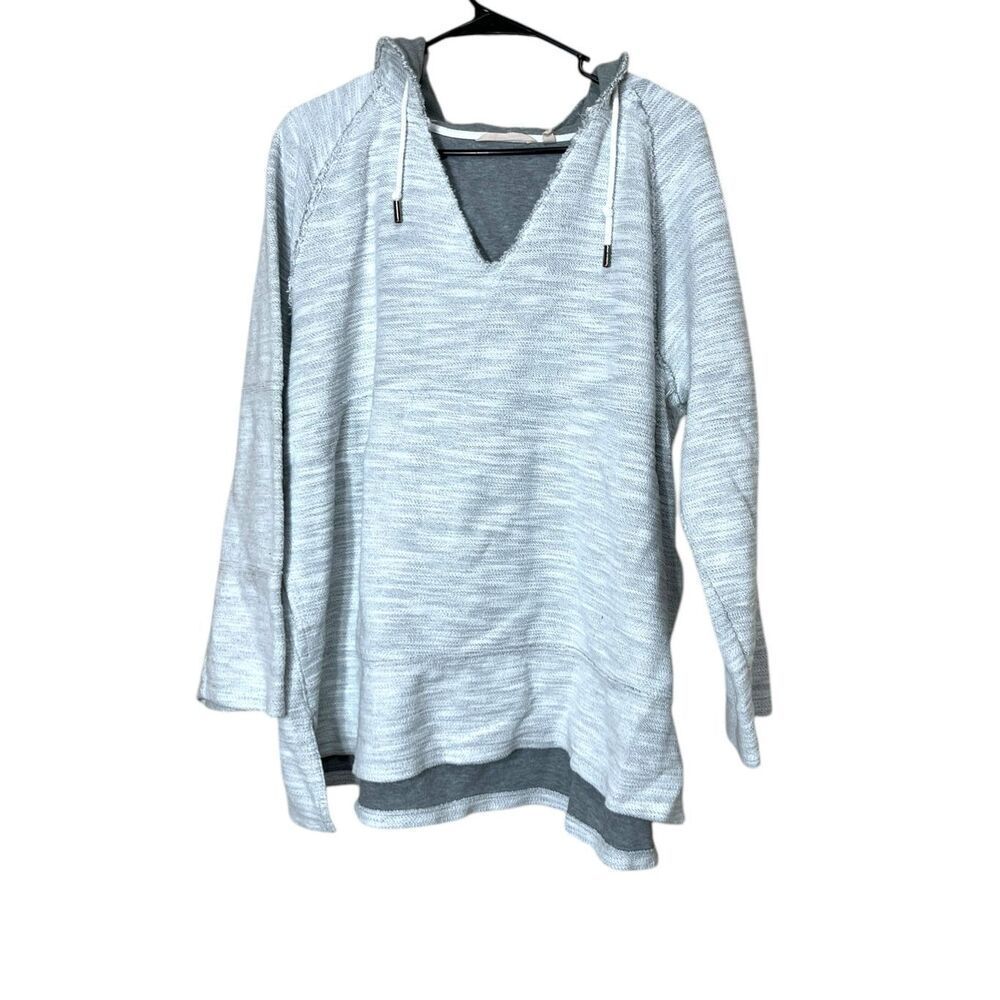 Soft Surroundings My Weekend Hoodie Light Gray Long Sleeve Size 2X‎